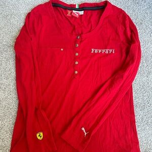 Women’s Red Ferrari long sleeve top